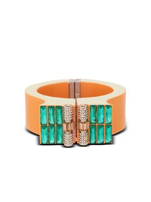 Balmain Rhinestone Embellished Orange Bracelet