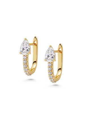 Nialaya Gold Plated CZ Hoop Earrings