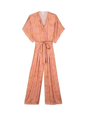 Merci Floral-Print Satin Jumpsuit