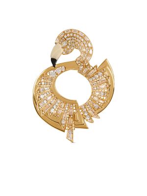 Balmain Flamingo Crystal Embellished Brooch
