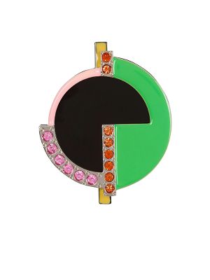 Balmain Art Deco Rhinestone Embellished Brooch