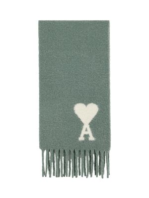 Ami Paris Oversized Logo-Embroidered Scarf
