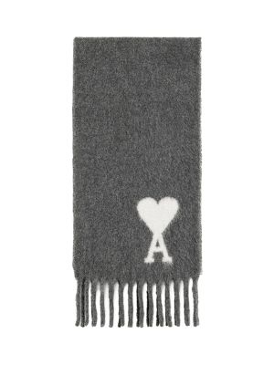 Ami Paris Oversized Logo-Embroidered Scarf