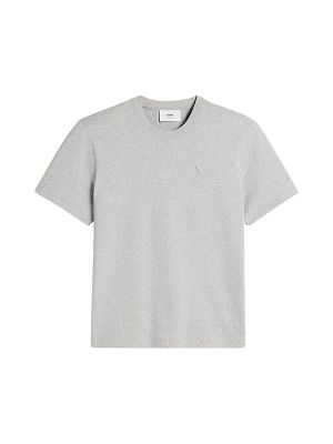 Ami Paris Embroidered Logo Ribbed Neck T-Shirt