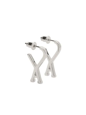 Ami Paris Small Ami De Coeur Hoop Earrings