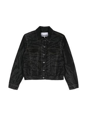 Ganni Zebra Print Denim Jacket
