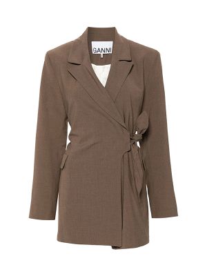 Ganni Knot-Belt Wrap Blazer