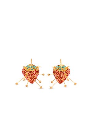 Balmain Strawberry Rhinestones Earrings