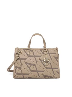 Armani Exchange Medium Logo-Embossed Print Two-Way Handbag