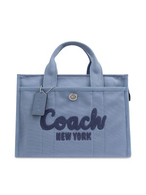 Coach logo embroidered tote bag