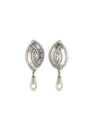 Pearl Pendant Crystal Earrings