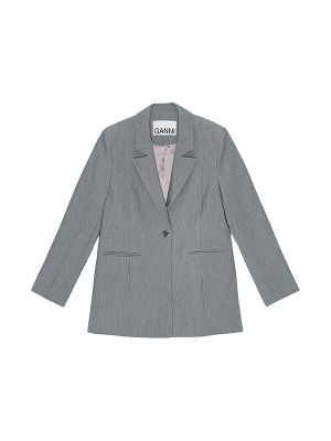 Ganni Mélange Twill Blazer