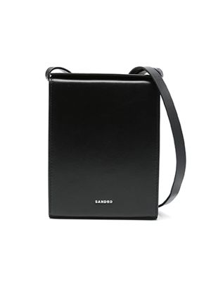 Sandro Leather Messenger Bag