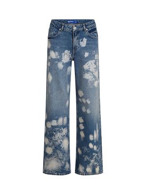 Karl Lagerfeld Bleached Wide-Leg Jeans
