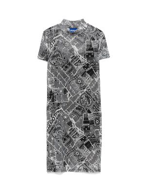 Boss Newspaper-Print Mesh Mini Dress
