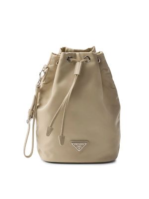 Prada Logo-Plaque Drawstring Pouch