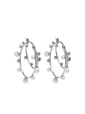 Tory Burch pearl embellished hoop earrings