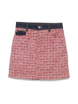 Boss A-Line Denim-Trim Mini Skirt