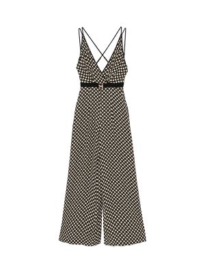 Elisabetta Franchi Georgette Diamond-Print Jumpsuit
