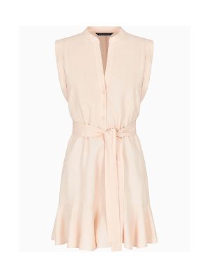 Armani Exchange Tied-Waist Peplum-Hem Dress