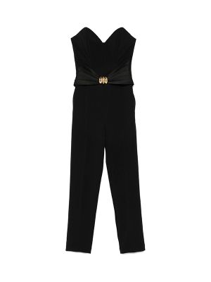 Elisabetta Franchi Macro-Bow Crepe Jumpsuit
