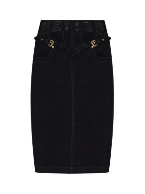 Versace Jeans Couture Barocco-Buckle Denim Skirt