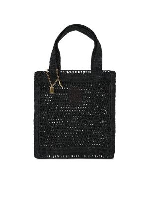 Chloe Summer Banana Logo-Detail Raffia Tote Bag