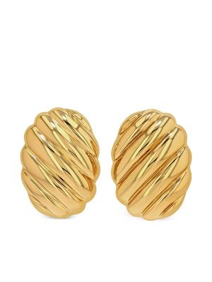 Anine Bing Ribbed Oval Earrings