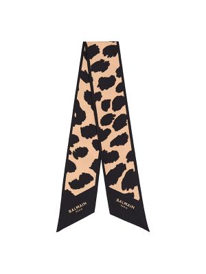 Balmain Leopard-Print Silk Bandana