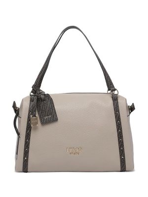 LIU JO Logo-Print Studded Shoulder Bag