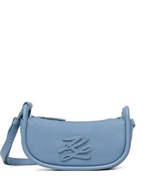 Karl Lagerfeld Logo-Patch Leather Crossbody Bag