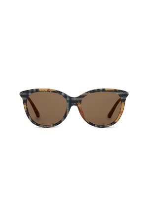 Burberry Round-Frame Checked Sunglasses