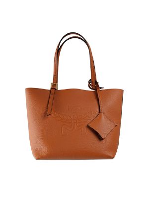 MCM Embossed-Logo Leather Tote Bag