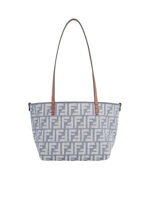 Fendi Small Roll FF-Logo Leather-Handle Tote Bag
