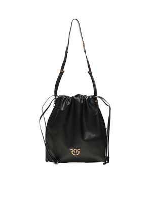 Pinko Drawstring Leather Shoulder Bag