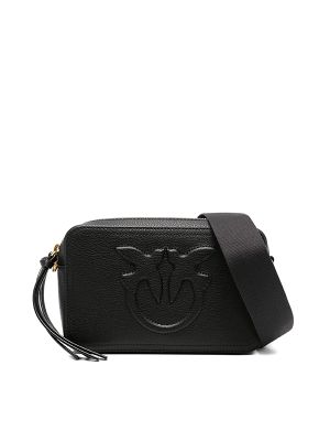 Pinko Embossed-Logo Calf Leather Cross-Body Bag