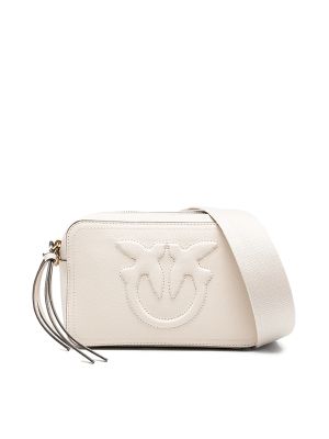 Pinko Embossed-Logo Calf Leather Cross-Body Bag