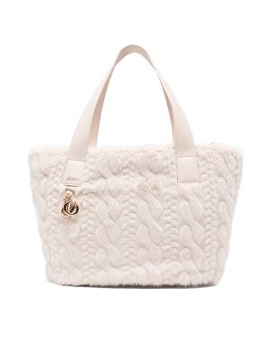 LIU JO Cable-Knit Faux-Fur Tote Bag