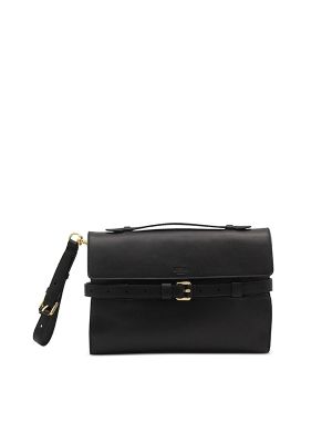Moschino Tie Me Belted Leather Clutch Bag