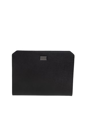 Emporio Armani Logo-Plaque Leather Clutch Bag