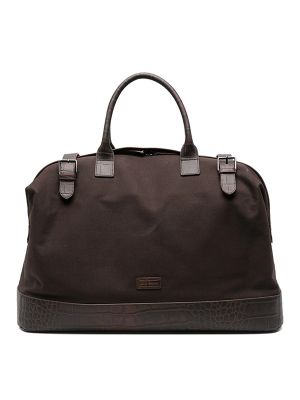 Emporio Armani Crocodile-Embossed Leather Holdall