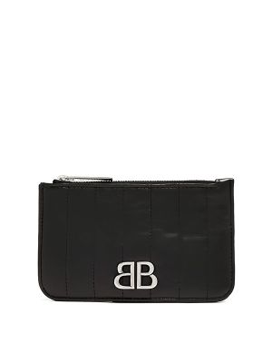 Balenciaga Quilted Logo-Plaque Cardholder