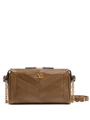 Valentino Garavani Panthea Small Shoulder Bag In Nappa Leather With A Chevron Pattern