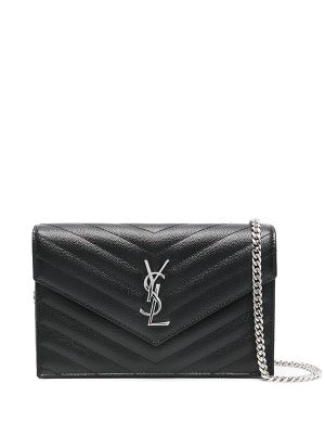 Saint Laurent Chevron Chain Clutch Bag
