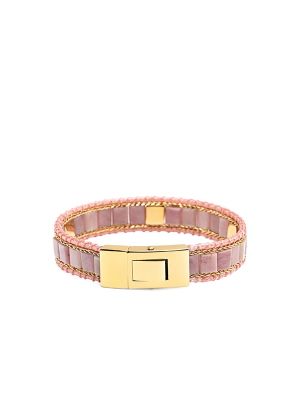 Nialaya Stud-Embellishment Rhodonite Bracelet