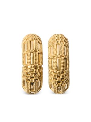 Burberry Beaded-Grid Hoop Earrings