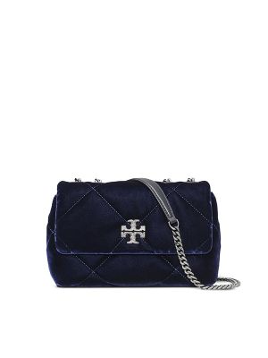 Tory Burch Small Kira Diamond-Quilted Velvet Shoulder Bag
