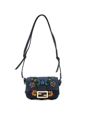 Fendi Mini Nano Baguette Embroidered-Flowers Bag