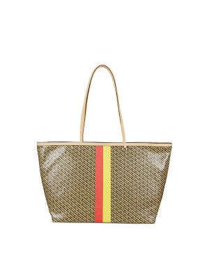 Tory Burch The Racer Striped-Detail Tote Bag