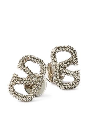 Valentino Garavani Vlogo Signature Earrings In Metal And Swarovski Crystals